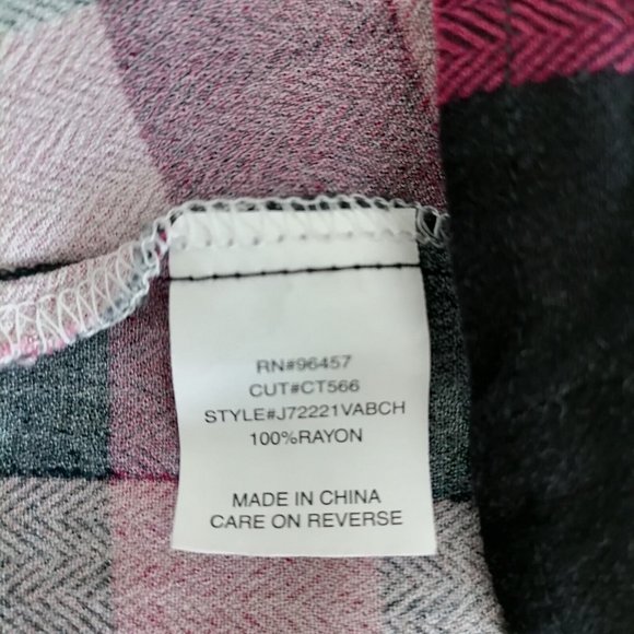 Eyeshadow Womens Multicolor Check Twisted Hem Kimono Blouse Top Size M - Picture 6 of 7